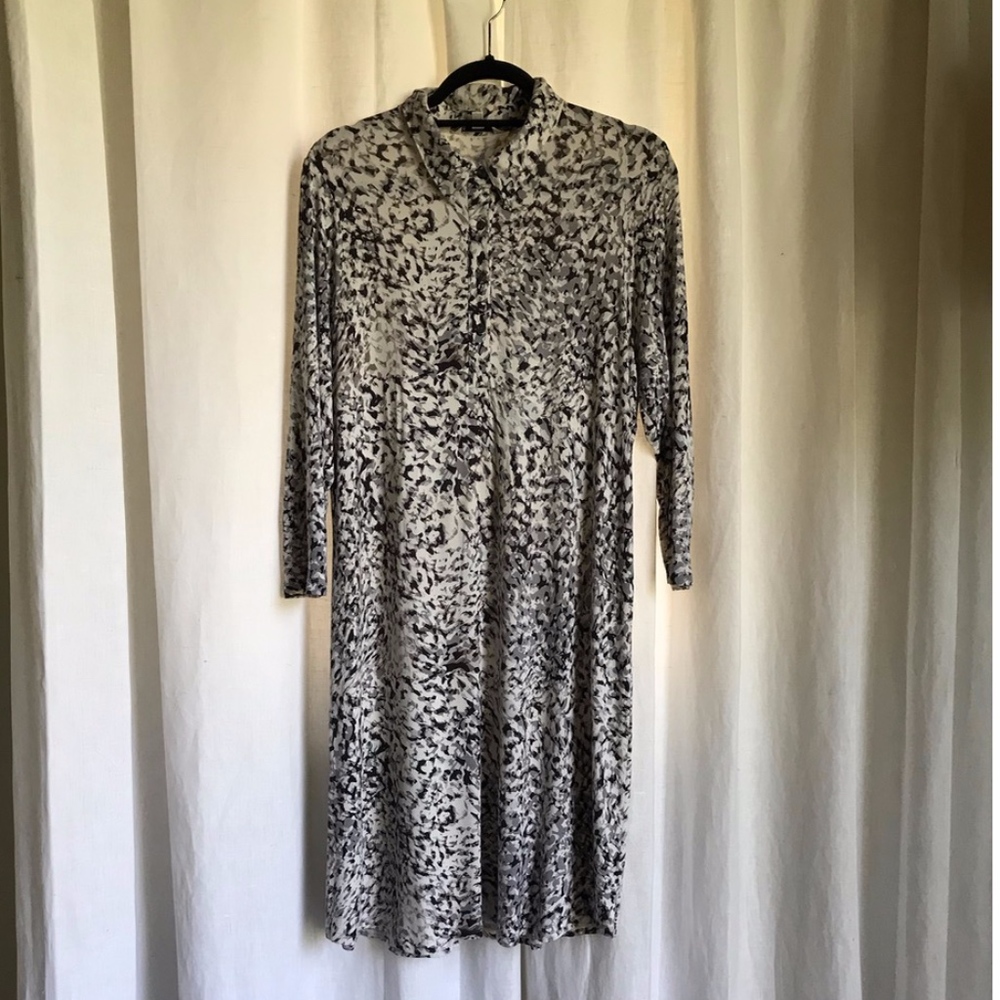 Polo Neck Stretch T-Shirt Dress with 12" Placket - Picture 4 of 5